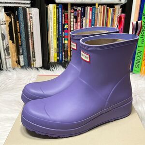 HUNTER WOMENS PLAY BOOT SHORT IRIDESCENT PURPLE RAIN BOOTS